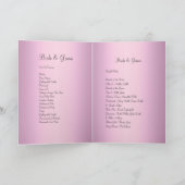 Antike rosa Rosen Hochzeitsprogramm Programm (Innenseite)