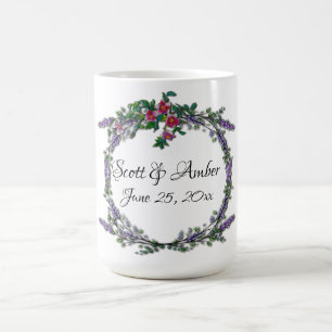 Antike rosa Rosen Lavendel Eukalyptus Kaffeetasse