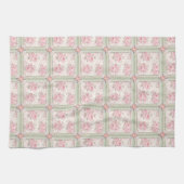 Antike rosa Rosen Patchwork Geschirrtuch (Horizontal)