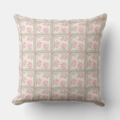 Antike rosa Rosen Patchwork Kissen (Vorderseite)