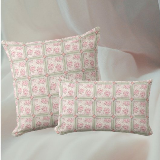Antike rosa Rosen Patchwork Kissen