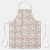 Antike rosa Rosen Patchwork Schürze (Vorderseite)