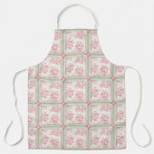 Antike rosa Rosen Patchwork Schürze (Vorderseite)