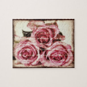 Antike rosa Rosen Puzzle