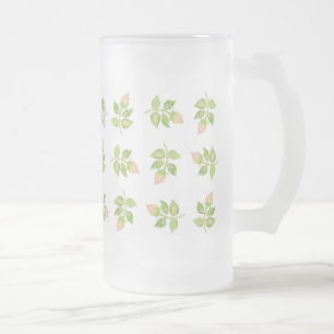Antike rosa Rosenknospen-Frostglas-Tasse Mattglas Bierglas