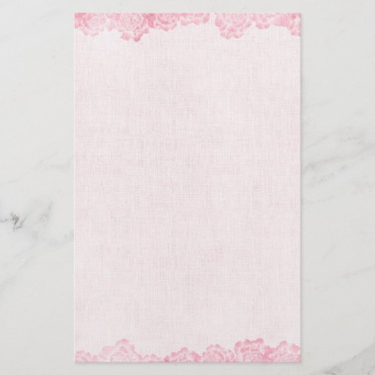 Antike rosa Rosenumrandung Briefpapier (Vorderseite)