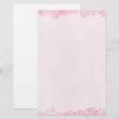 Antike rosa Rosenumrandung Briefpapier (Vorne/Hinten)