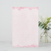Antike rosa Rosenumrandung Briefpapier (Stehend Vorderseite)