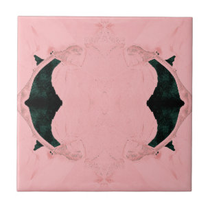 Antike rosa schwarze viktorianische Kunst Neueau Fliese
