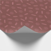 Antike rosa Sterne und Baumschlösser Geschenkpapier (Ecke)