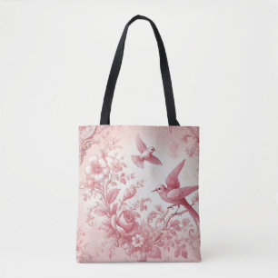 Antike rosa Toile-Blume Tasche