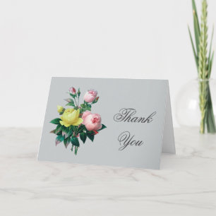 antike rosa und gelbe Rosenblüten danke