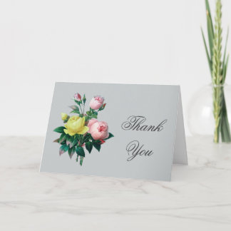 antike rosa und gelbe Rosenblüten danke