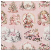 Antike rosa Viktorianisches Weihnachtsgebäck Stoff (Nahaufnahme)