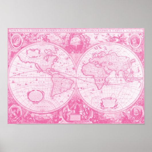 Antike rosa Welt Poster (Vorne)