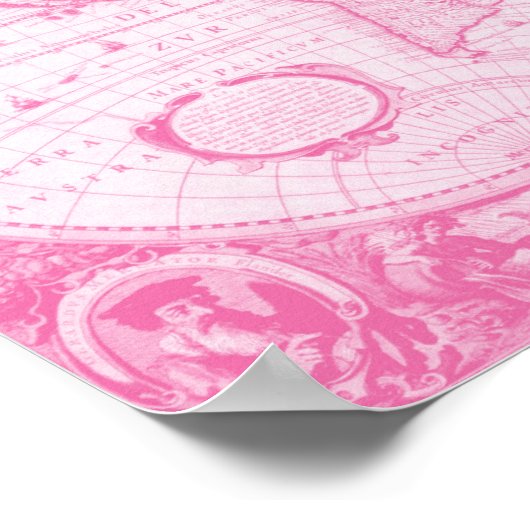 Antike rosa Welt Poster (Ecke)