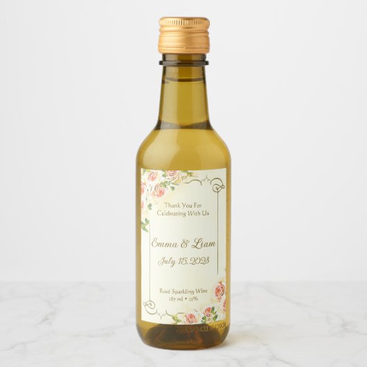 Antike Rose 2 x 3 Mini Weinkarte Weinetikett (Vorderseite)