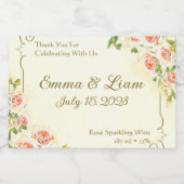 Antike Rose 3 x 2 Ristorante La Lanchetta Schaumweinetikett (Einzelnes Label)