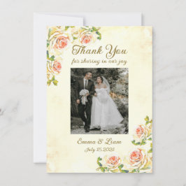 Antike Rose 4.5 x 6.25 Wohnung Dankeschön Karte