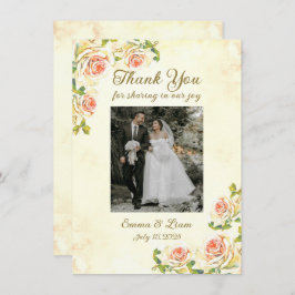 Antike Rose 4.5 x 6.25 Wohnung Dankeschön Karte