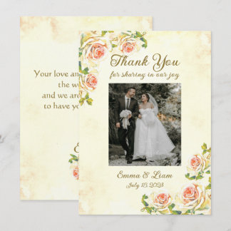 Antike Rose 4.5 x 6.25 Wohnung Dankeschön Karte