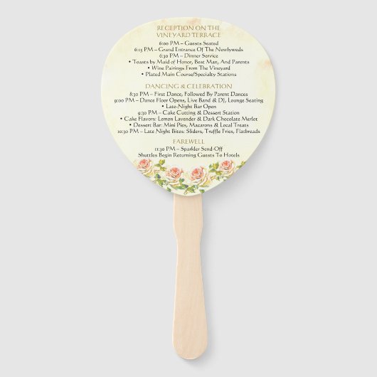 Antike Rose 4 x 6 Programmlüfter Fächer (Rückseite)