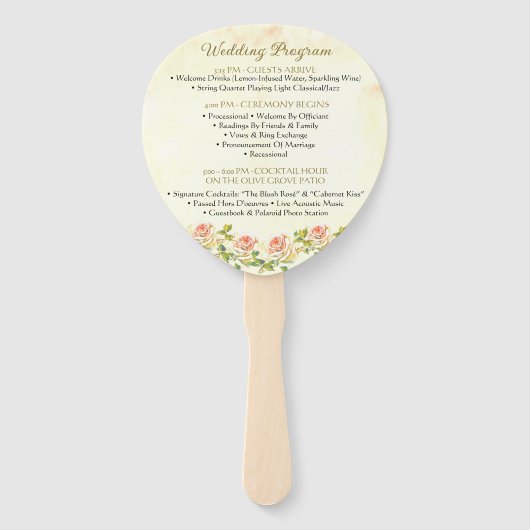 Antike Rose 4 x 6 Programmlüfter Fächer (Vorderseite)