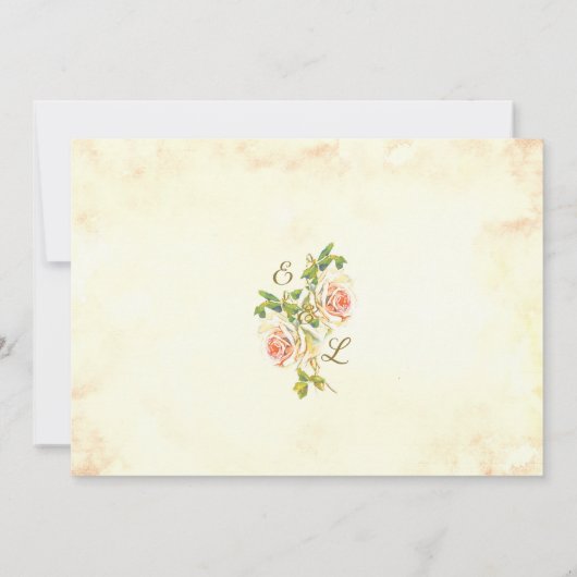 Antike Rose 5 x 7 Save the Date flach (Rückseite)