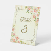 Antike Rose 6 x 8 Tischnummern Pedestelle Zeichen Sockelschild (Vorderseite)