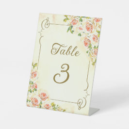 Antike Rose 6 x 8 Tischnummern Pedestelle Zeichen Sockelschild