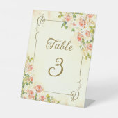 Antike Rose 8 X 10 Tischnummern Fußbodenschild Sockelschild (Vorderseite)