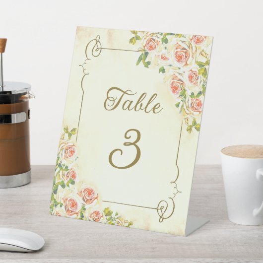 Antike Rose 8 X 10 Tischnummern Fußbodenschild Sockelschild (In SItu)