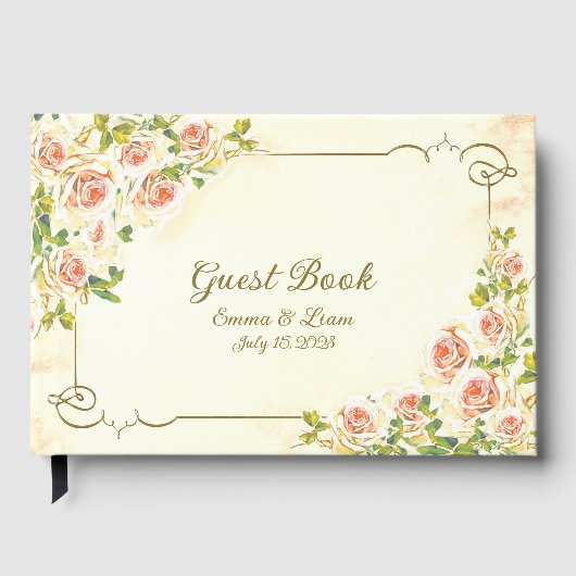 Antike Rose 9 x 6 Gästebuch (Vorderseite)
