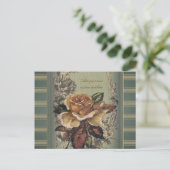 Antike Rose (blau) Personalisiert Postkarte (Stehend Vorderseite)