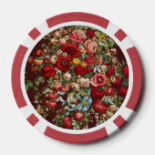 Antike Rose Blume Vintager Garten Klassisches Desi Pokerchips (Rückseite)