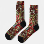 Antike Rose Blume Vintager Garten Klassisches Desi Socken (Linkes Detail)