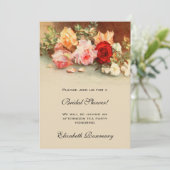 Antike Rose Blume Vintages Brautparty Einladung (Stehend Vorderseite)