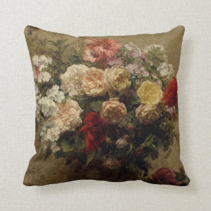 Antike Rose Blumengemälde Kissen