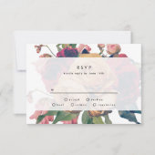 Antike Rose Botanische Fete Wedding RSVP Card (Vorderseite)
