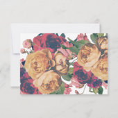 Antike Rose Botanische Fete Wedding RSVP Card Karte (Rückseite)