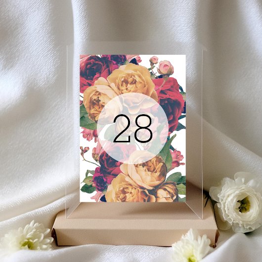 Antike Rose Botanische Hochzeit Tischnummer