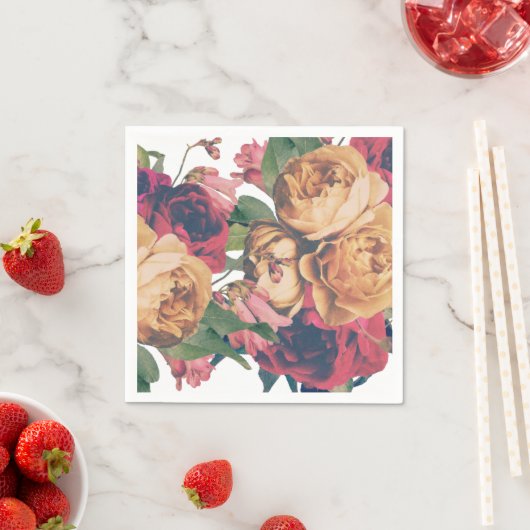Antike Rose Botanischer Fete Hochzeitstisch Napkin Serviette (Beispiel)