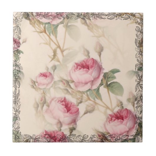 Antike Rose Fliese (Vorderseite)