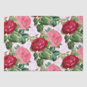 Antike Rose Florales Pink Damast Seidenpapier