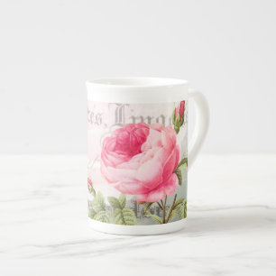 Antike Rose Französischer Akzent Tasse Cup