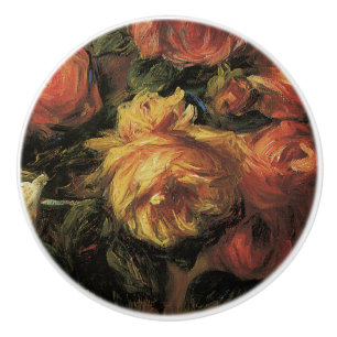 Antike Rose Gelbe Blüte Vintage Impressionistin Keramikknauf
