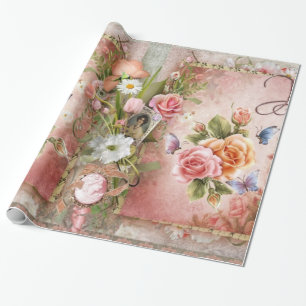 Antike Rose Geschenkpapier