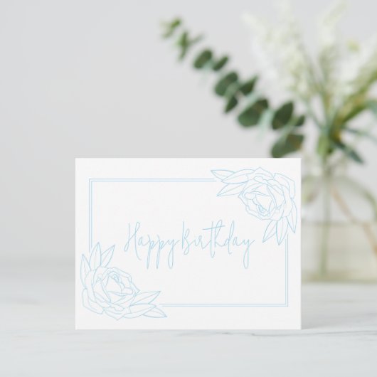 Antike Rose glücklich Geburtstag Postkarte (Stehend Vorderseite)