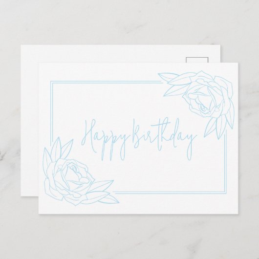 Antike Rose glücklich Geburtstag Postkarte (Vorne/Hinten)