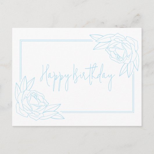 Antike Rose glücklich Geburtstag Postkarte (Vorderseite)